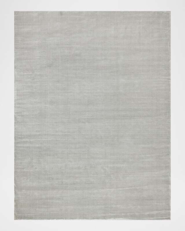 Velutto Hand-Loomed Light Silver Rug, 9' x 12'